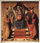 Domenicho Ghirlandaio Thronende Madonna mit den Heiligen Petrus,Clemens,Sebastian und Paulus oil painting reproduction